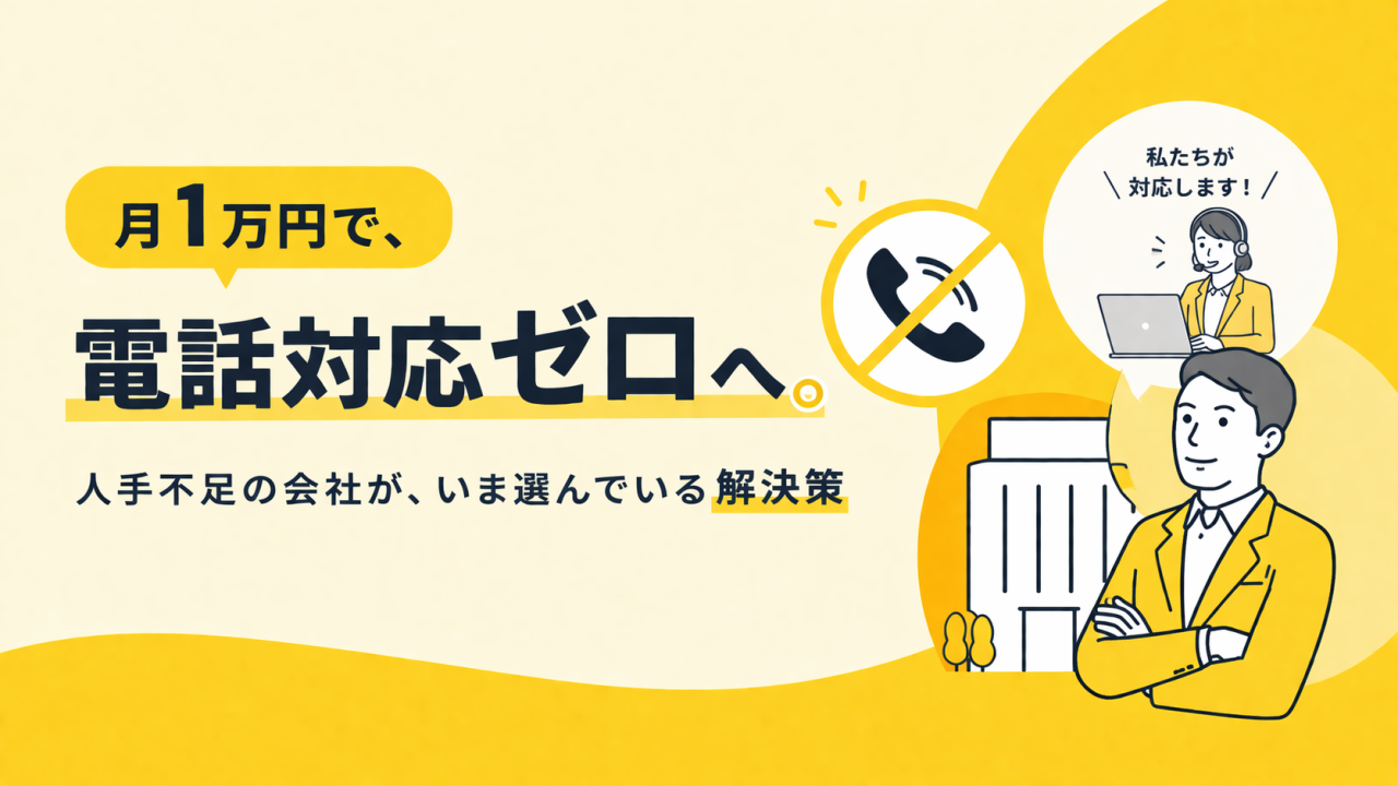月1万円で、電話対応ゼロへ。 人手不足の会社が、いま選んでいる解決策